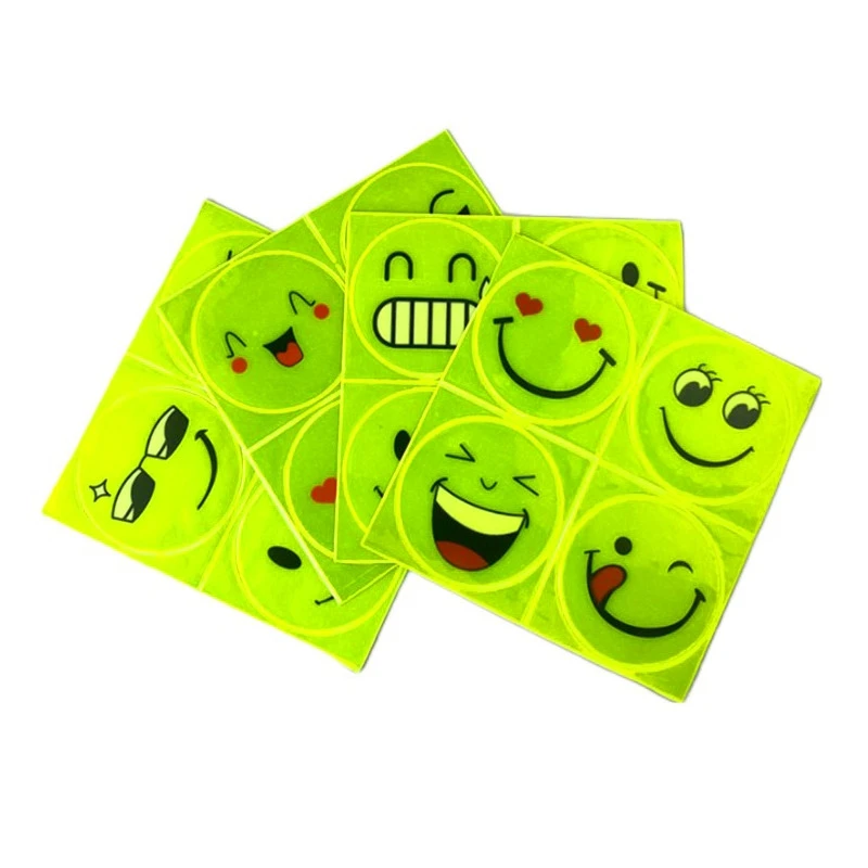 Autocollants Réfléchissants Mignon Souriant Pour Vélo Enfant 3 Autocollants Réfléchissants Mignon Souriant Pour Vélo Enfant