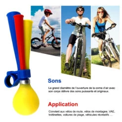 Avertisseur Coloré Pour Vélo En Forme De Trompe Trois Cornes 9 Avertisseur Coloré Pour Vélo En Forme De Trompe Trois Cornes -Point Soldes avertisseur colore pour velo en forme de trompe trois cornes 2