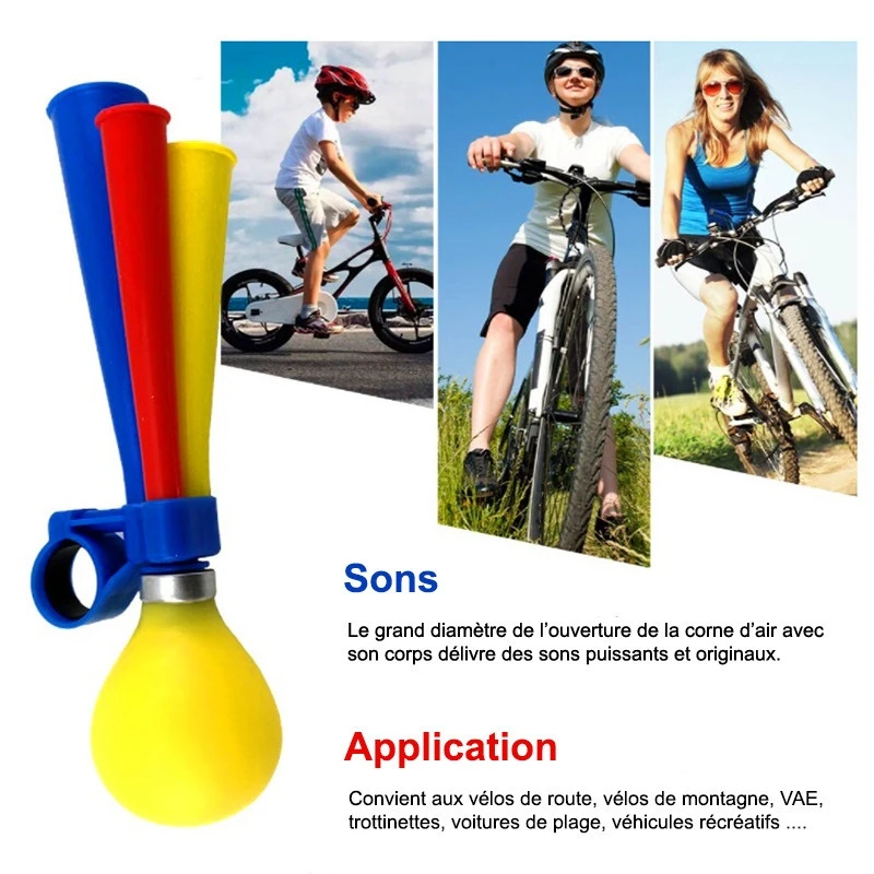 Avertisseur Coloré Pour Vélo En Forme De Trompe Trois Cornes 5 Avertisseur Coloré Pour Vélo En Forme De Trompe Trois Cornes – Image 3