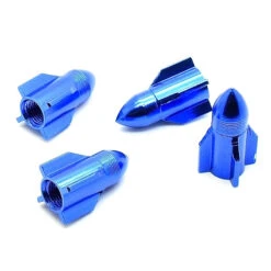 Bouchon De Valve Missile Bleu En Aluminium - Par 4 -Point Soldes bouchon de valve missile bleu en aluminium par 4 3