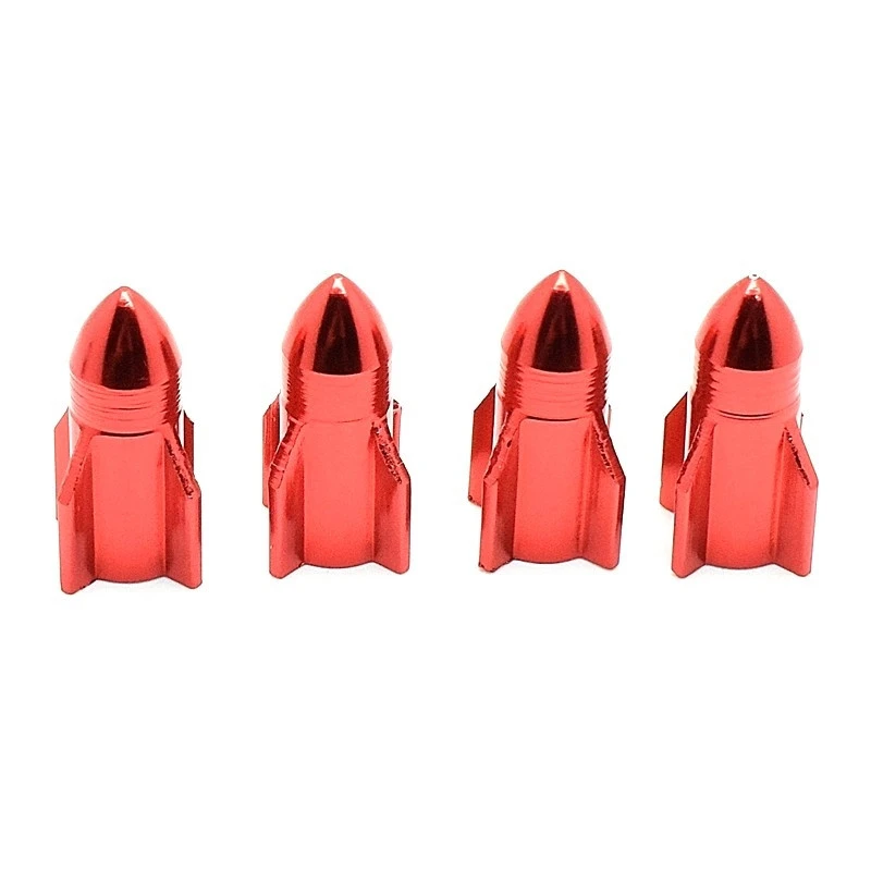 Bouchon De Valve Missile Rouge En Aluminium - Par 4 5 Bouchon De Valve Missile Rouge En Aluminium - Par 4 – Image 3