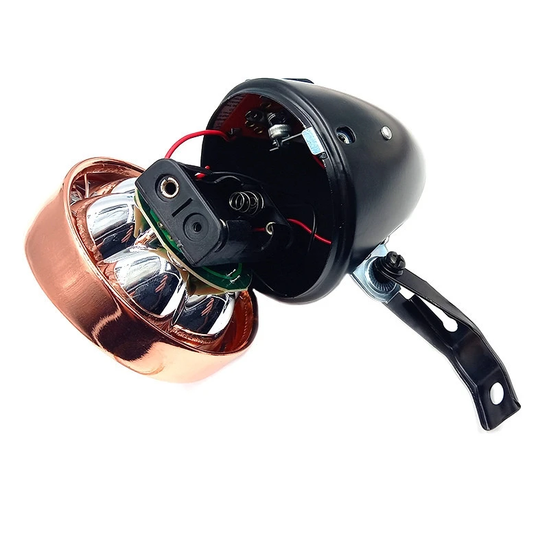 Eclairage Vélo Rétro à Pile Sur Fourche Noir Et Cuivre 8 Eclairage Vélo Rétro à Pile Sur Fourche Noir Et Cuivre – Image 6