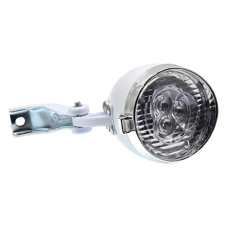 Feux De Vélo Avant Blanc Nacré 3 LEDS Avec Piles Intégrés 4 Feux De Vélo Avant Blanc Nacré 3 LEDS Avec Piles Intégrés – Image 2