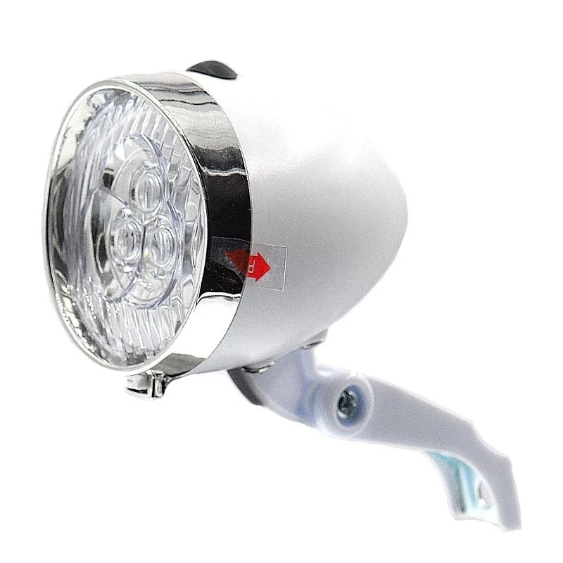 Feux De Vélo Avant Blanc Nacré 3 LEDS Avec Piles Intégrés 3 Feux De Vélo Avant Blanc Nacré 3 LEDS Avec Piles Intégrés