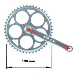 Messingschlager Pédalier De Vélo Mono-vitesse 46 Dents Vintage Pour Axe Clavette -Point Soldes pedalier de velo mono vitesse 46 dents vintage pour axe clavette 3