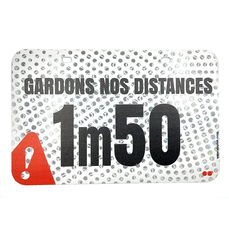Plaque Vélo Gardons Nos Distances 1m50 V-Loplak 3 Plaque Vélo Gardons Nos Distances 1m50 V-Loplak
