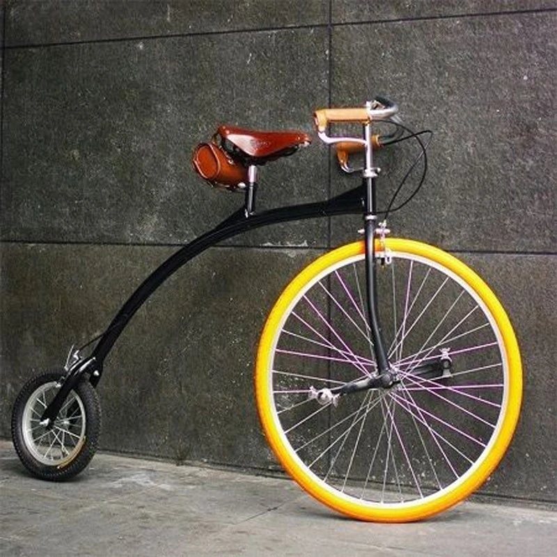 Vélo Vintage à Grande Roue + Selle Et Sacoche En Cuir Brun BROOKS 7 Vélo Vintage à Grande Roue + Selle Et Sacoche En Cuir Brun BROOKS – Image 5